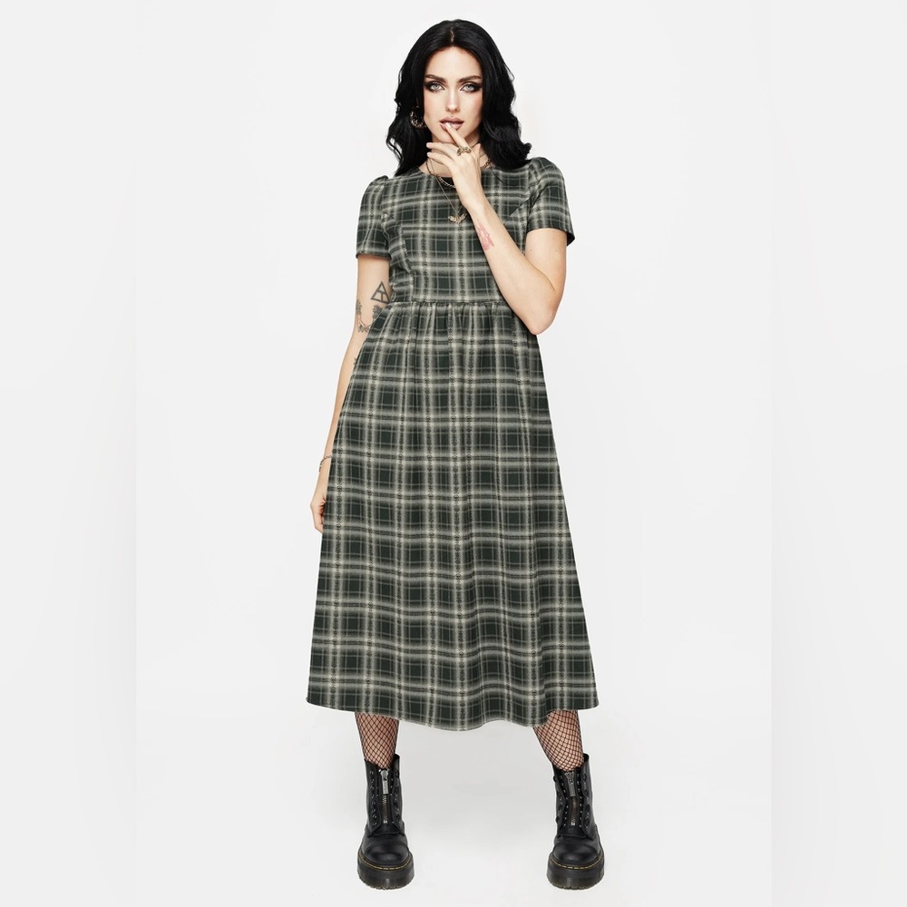 NWT Disturbia Tulisa Check Midi Dress US 12 / UK 16